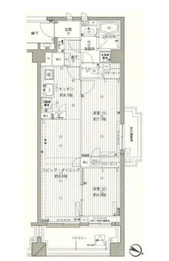 コスモリード西馬込 512 間取り図
