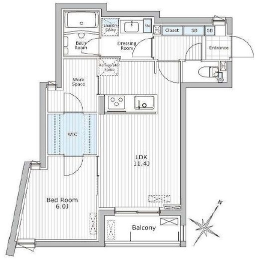 グランクリュ若松町 301 間取り図