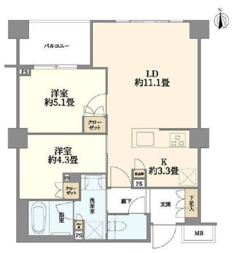ブランズ本郷真砂 2階 間取り図