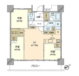 パークタワー東雲 33階 間取り図