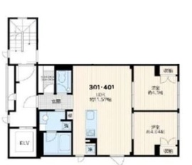 Fullea若松河田 401 間取り図