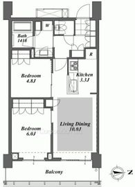 ブリリアイストタワー勝どき 31階 間取り図