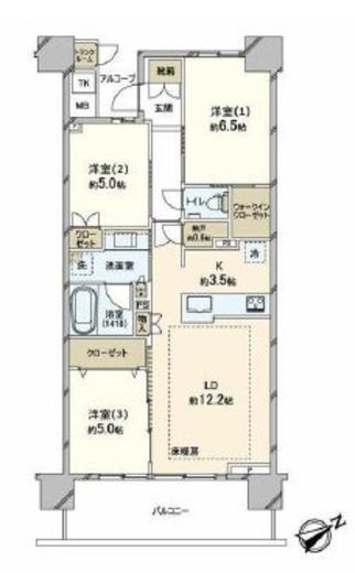 プラウドシティ日吉レジデンスⅡ 3階 間取り図