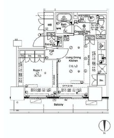 品川タワーフェイス 14階 間取り図