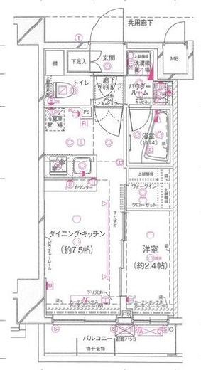 グランドコンシェルジュ三宿アジールコート 2階 間取り図