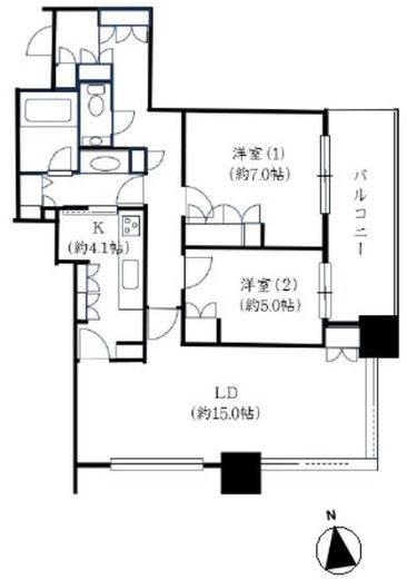 芝パークタワー 7階 間取り図