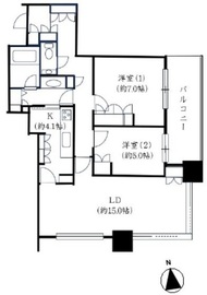 芝パークタワー 7階 間取り図