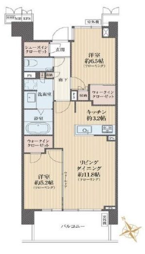 プラウド二子玉川 10階 間取り図