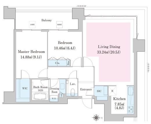 中野ステーションレジデンス 2708 間取り図