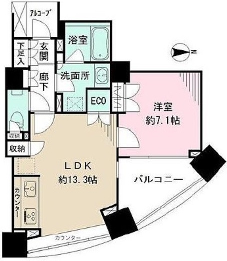 パークハウスオー・タワー 8階 間取り図