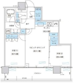 パークシティ柏の葉キャンパス ザ・ゲートタワー ウエスト 2712 間取り図
