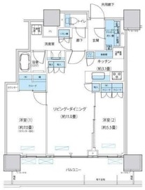 パークシティ柏の葉キャンパス ザ・ゲートタワー ウエスト 1911 間取り図