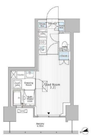 パークアクシス市川 418 間取り図