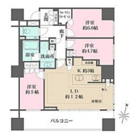 パークハウス桜新町テラスウエスト 3階 間取り図