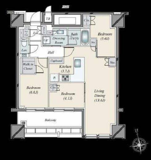 白金ザ・スカイ 23階 間取り図