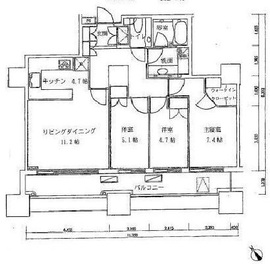 東京ツインパークス レフトウィング 15階 間取り図