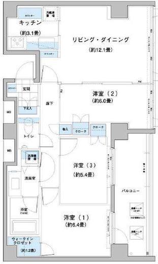 ガーデニエール砧レジデンス 820 間取り図