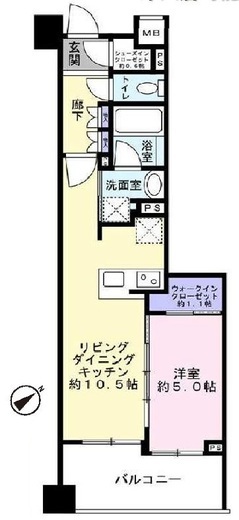 クレストフォルム大井町サウステラス 3階 間取り図
