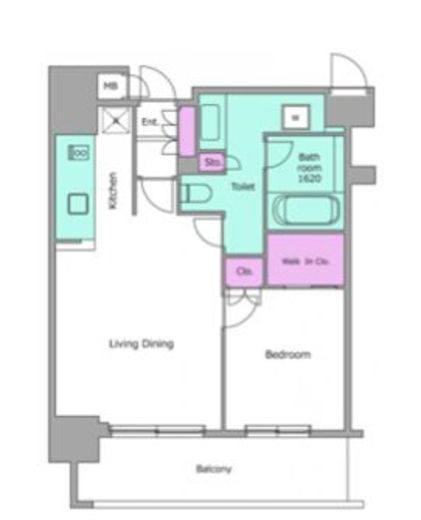 レジディア川崎 1204 間取り図