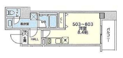 レジデンスセゾン子安 803 間取り図
