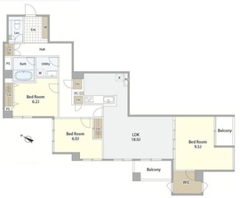 ニューライフ一番町 6階 間取り図