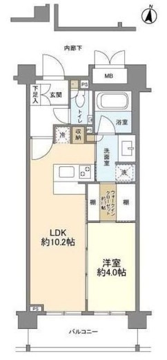 リビオ奥沢自由通り 3階 間取り図