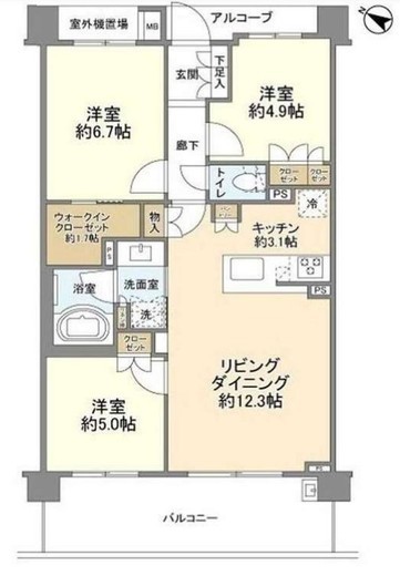 ラ・青葉台コルティーレ 3階 間取り図