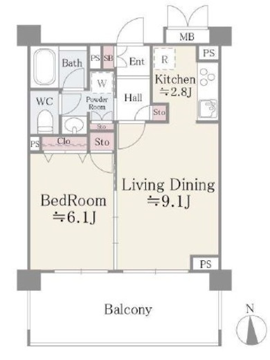 フォリアージュ青葉台 306 間取り図