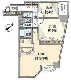 カテリーナ文京千駄木 6階 間取り図