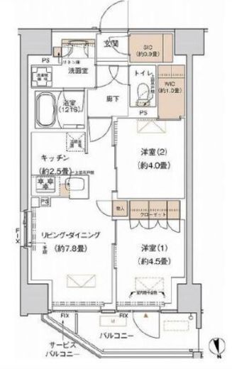 プライムネクサス大森北 343 間取り図