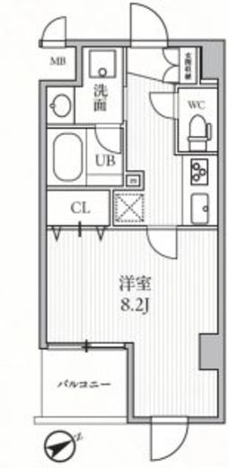 ザ・パームス横浜磯子 906 間取り図