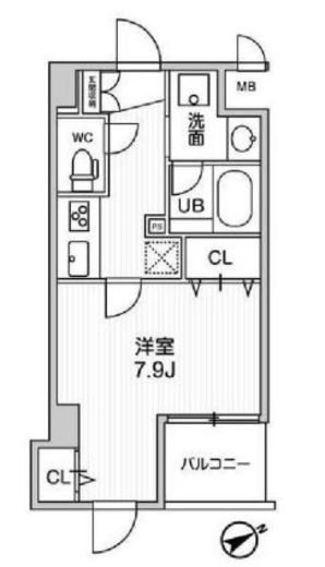 ザ・パームス横浜磯子 808 間取り図