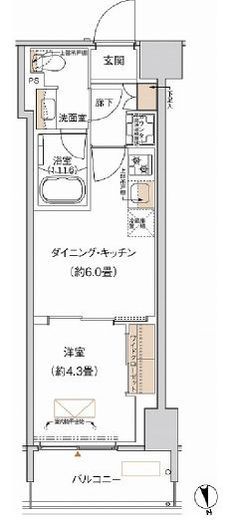 プライムネクサス大森北 532 間取り図