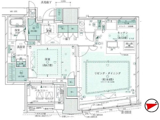 ザ・パークハウスグラン三番町26 2階 間取り図