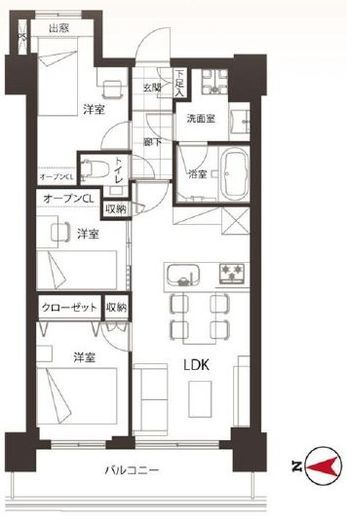 勝どきビュータワー 30階 間取り図