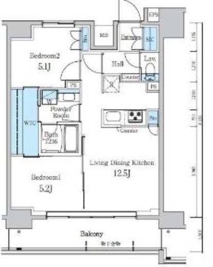 デュオフラッツ葛西 1402 間取り図
