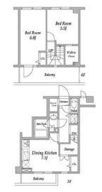 ラクラス下井草 308 間取り図
