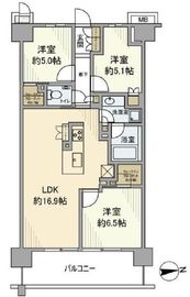 ザ・パークハウス横浜川和町テラス 10階 間取り図