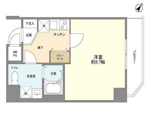 ドゥーエ上野池之端 406 間取り図