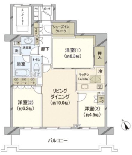パークシティ横濱 7階 間取り図
