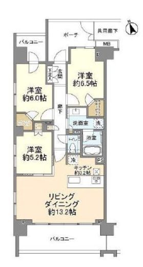 プラウド二子玉川 3階 間取り図