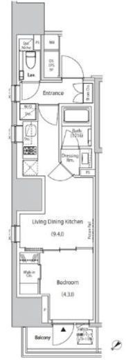 ザ・パークハビオ市ヶ谷ウエスト 1201 間取り図