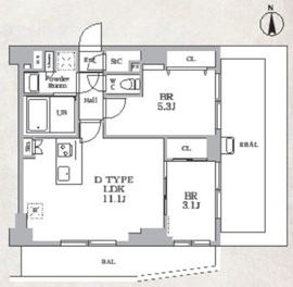 ルネサンスコート東新宿 802 間取り図