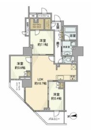 プラウドタワー木場公園 13階 間取り図
