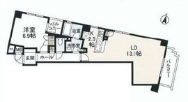 東急ドエルアルス麻布十番 5階 間取り図