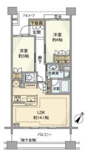 パークホームズ学芸大学リベラヴィータ 6階 間取り図