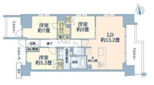 プラウド二子玉川 5階 間取り図