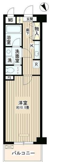 ルミエール祐天寺 308 間取り図