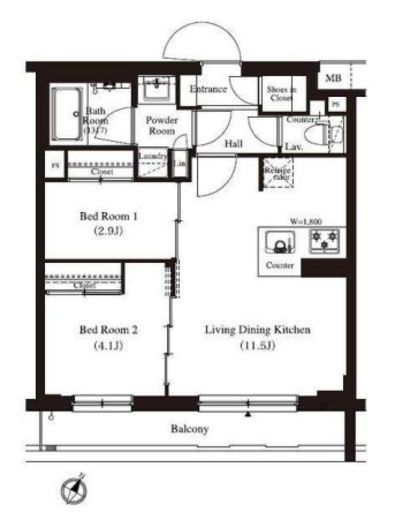 アーバンパーク方南町Ⅱ 504 間取り図