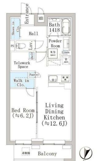 デュークハウス目黒 202 間取り図